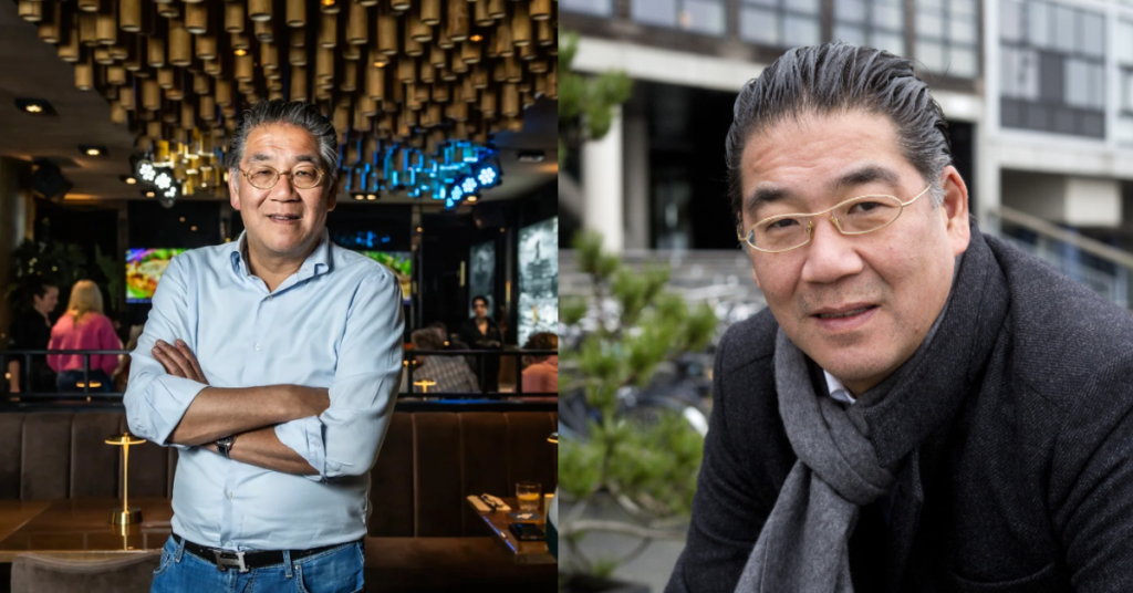 Horecaondernemer Won Yip tijdens een interview over de verkoop van horecabedrijven